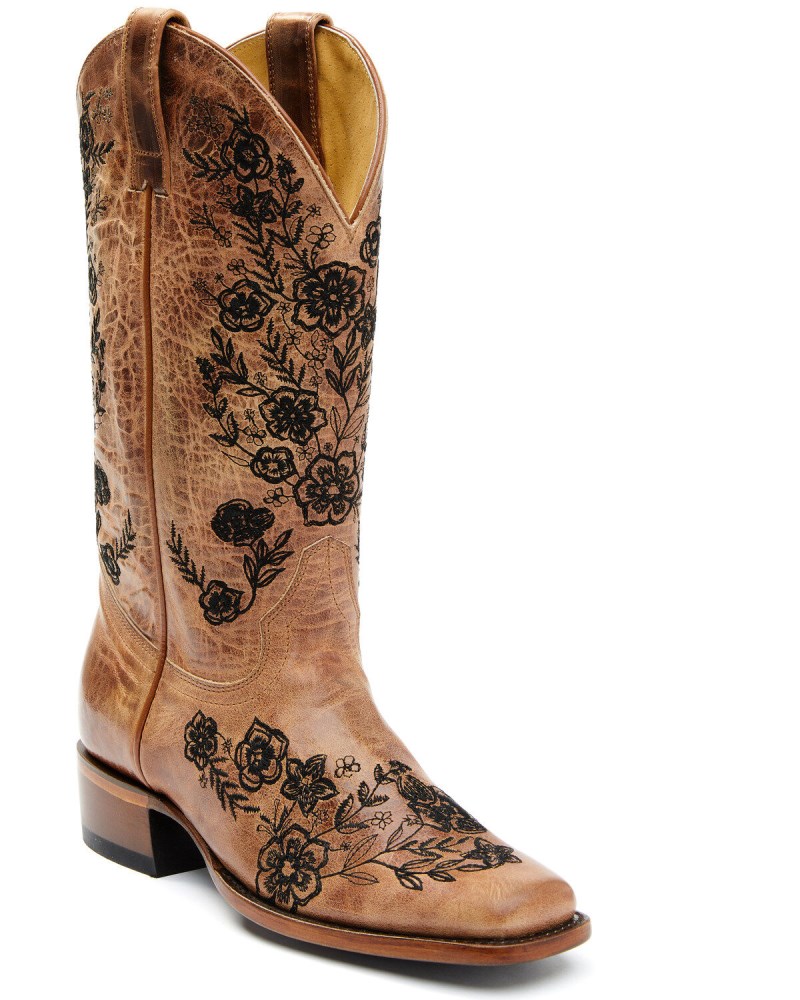 Shyanne Women's Wildflower Western Boots - Square Toe | Honey