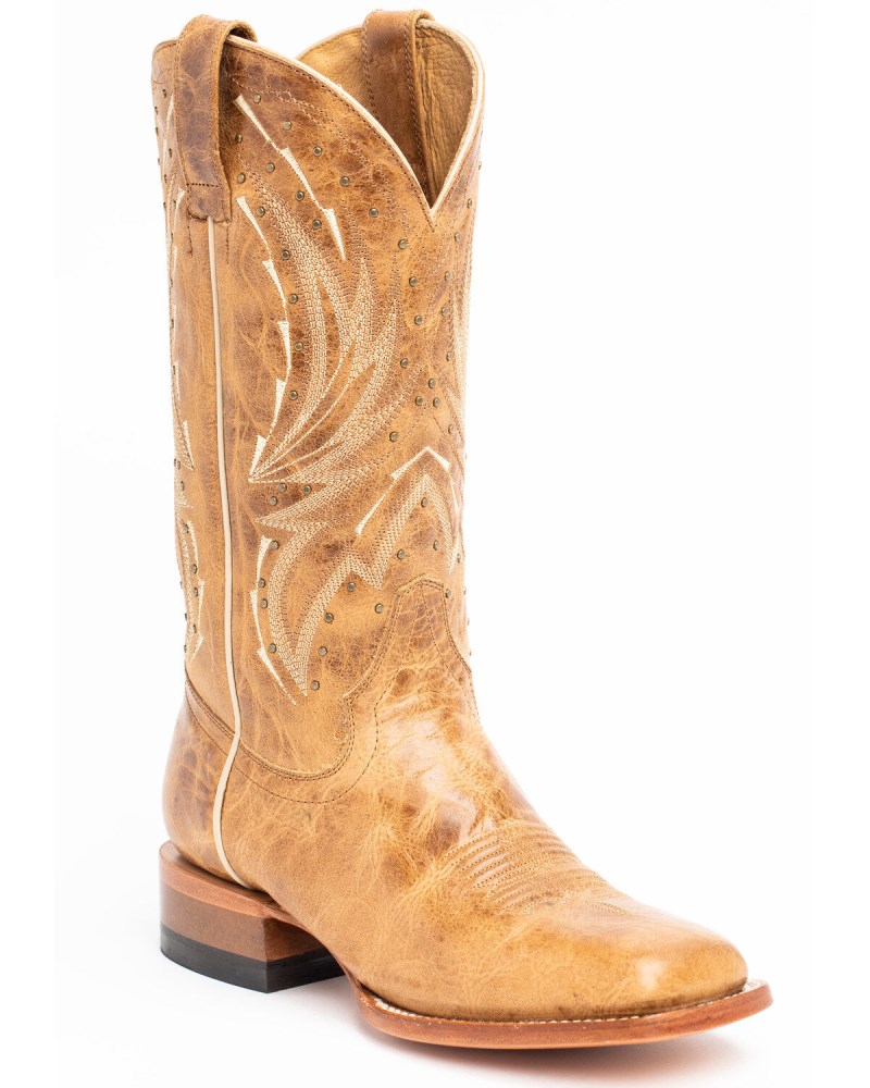 Shyanne Women's Hybrid Leather TPU Imogen Western Performance Boots - Broad Square Toe | Tan