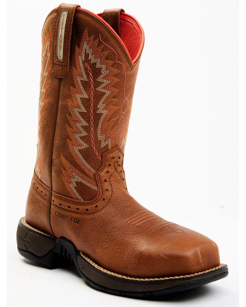 Shyanne Women's Drifting Western Work Boots - Composite Toe | Brown
