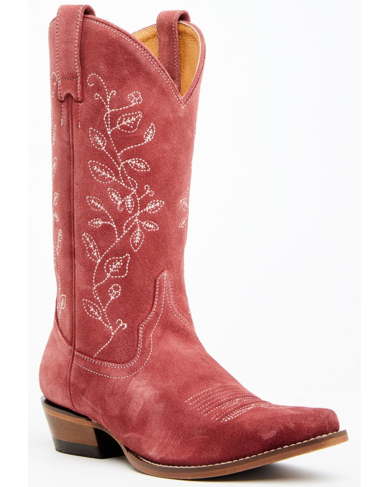 Shyanne Women's Bambi Suede Western Boots - Snip Toe | Red