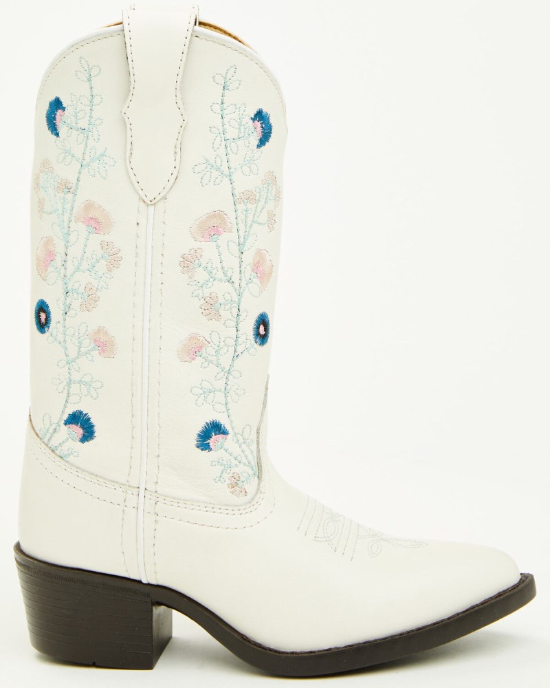 Shyanne Girls' Fleur Western Boots - Round Toe | White