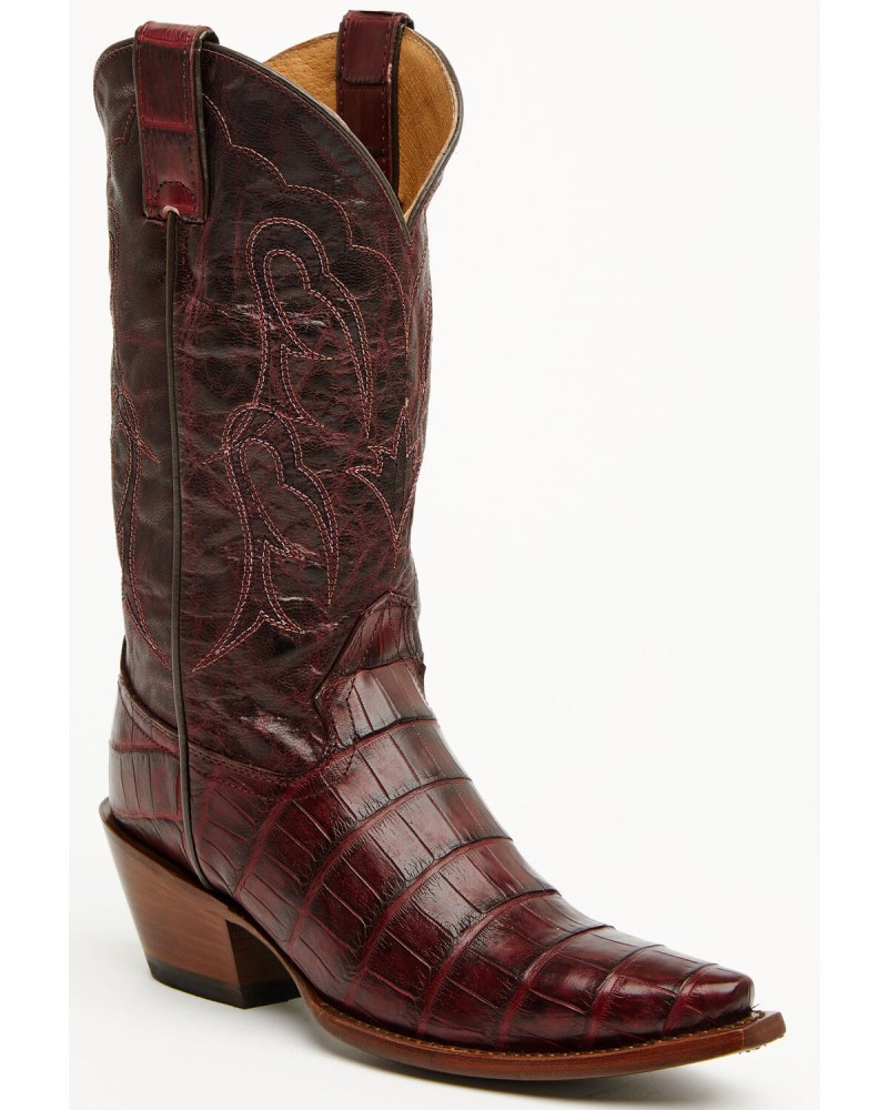 Shyanne Women's Aspen Exotic American Alligator Western Boots - Snip Toe | Black Cherry