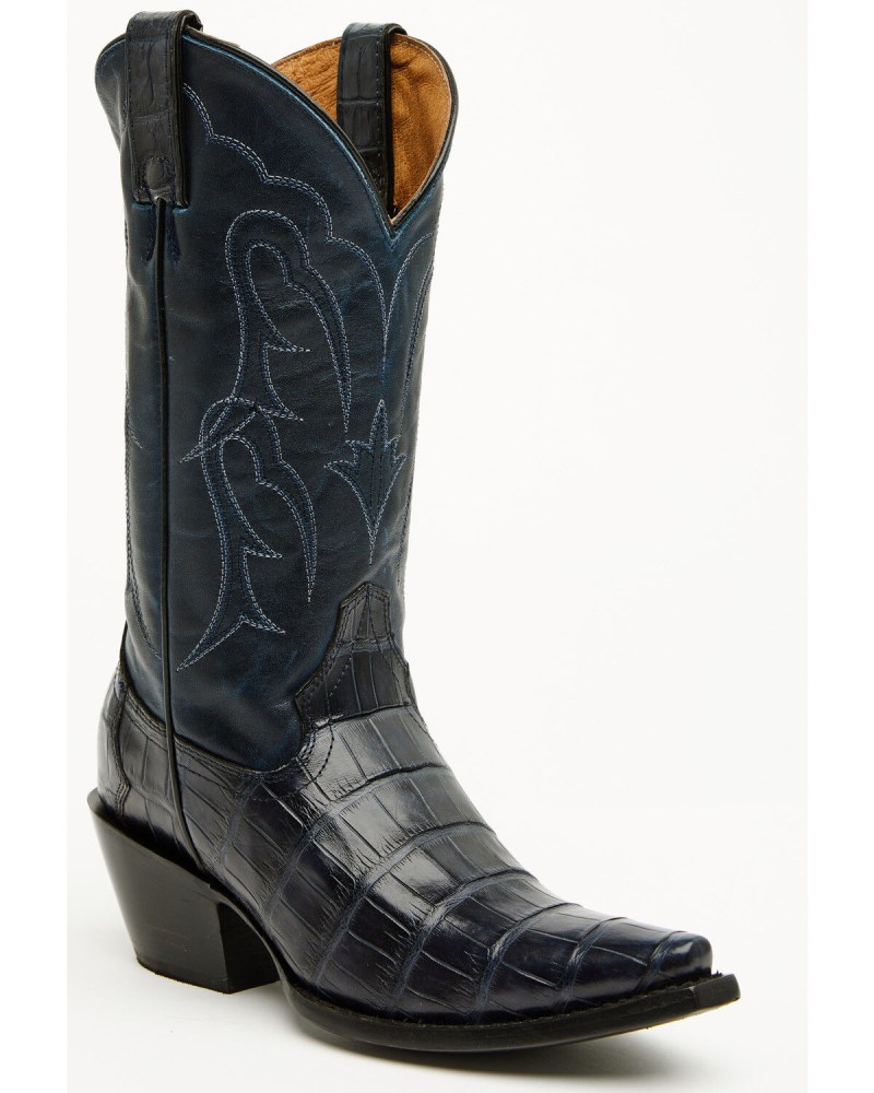 Shyanne Women's Aspen Exotic American Alligator Western Boots - Snip Toe | Navy