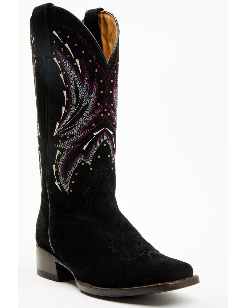 Shyanne Women's Raylene Suede Western Boots - Square Toe | Black