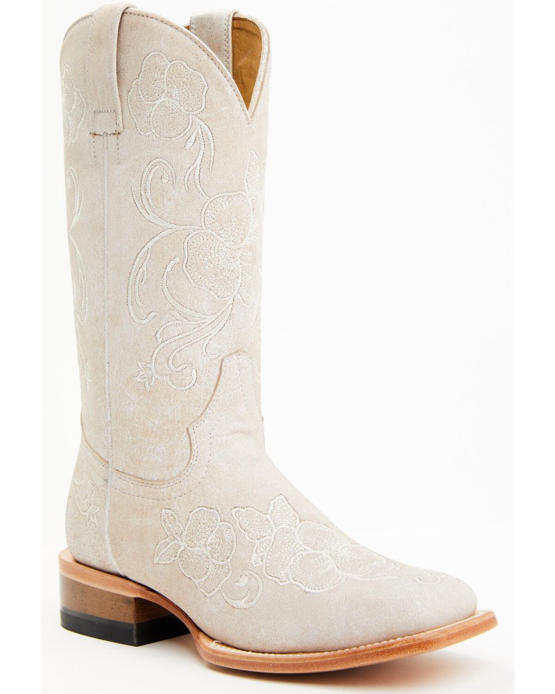 Shyanne Women's Lasy Western Boots - Broad Square Toe | White