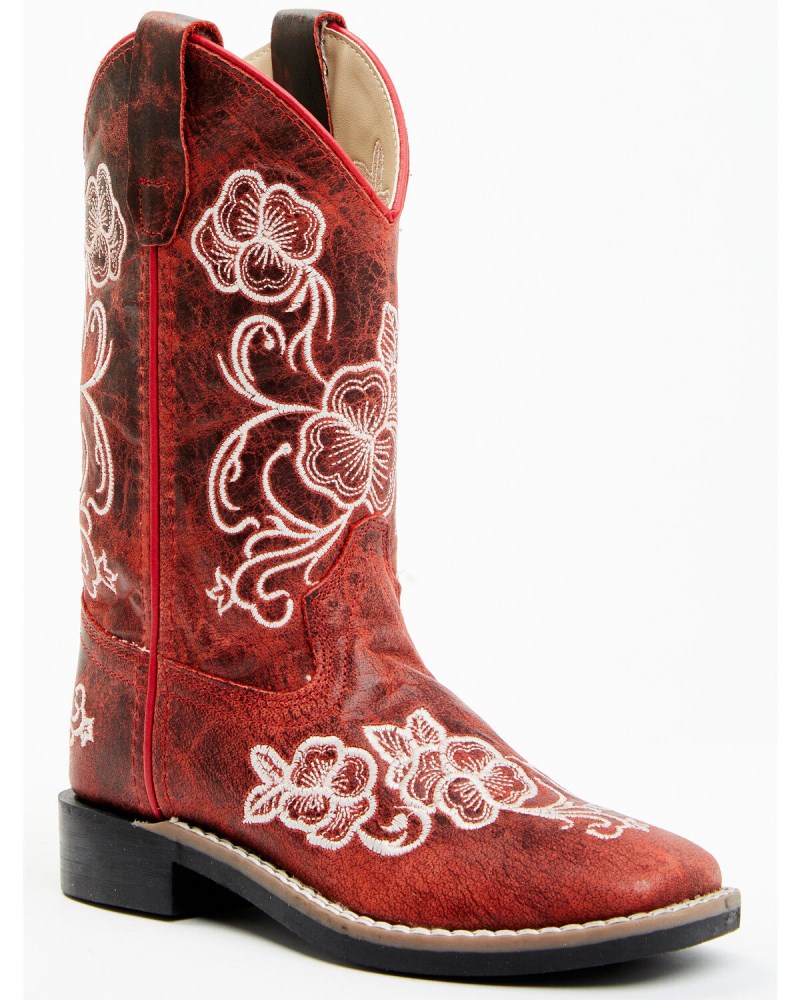 Shyanne Girls' Little Lasy Western Boots - Broad Square Toe | Red