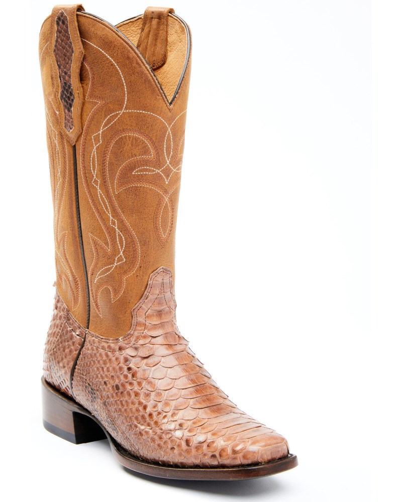 Shyanne Women's Geneva Exotic Snake Skin Western Boots - Square Toe | Tan