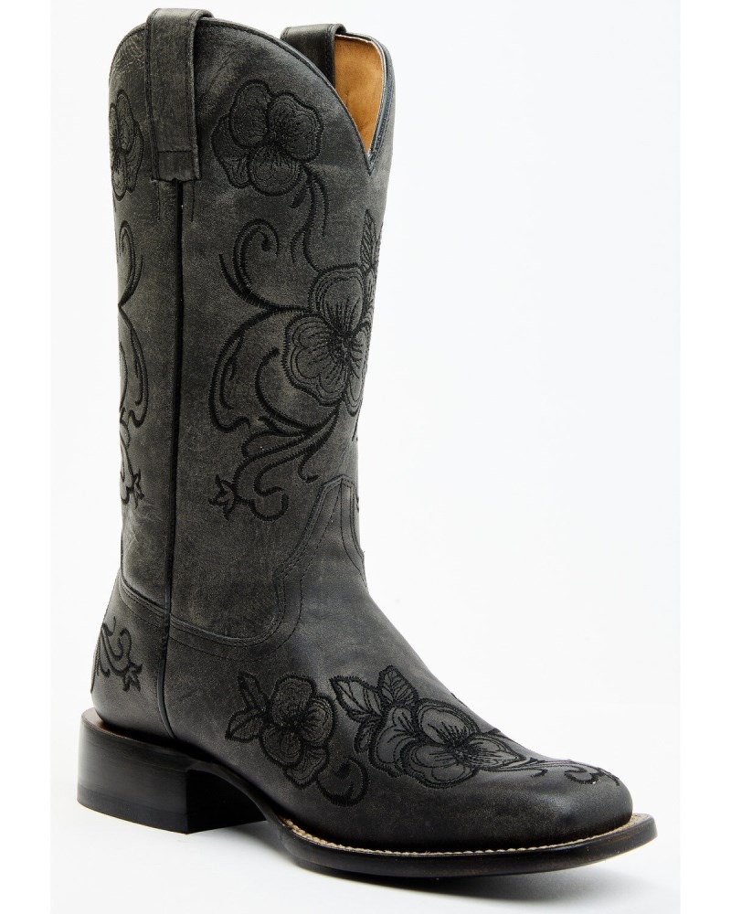 Shyanne Women's Lasy Western Boots - Broad Square Toe | Black