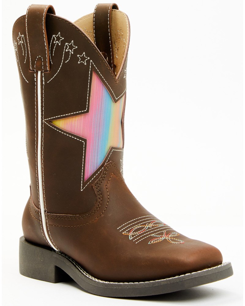 Shyanne Girls' Superstar Western Boots - Broad Square Toe | Brown