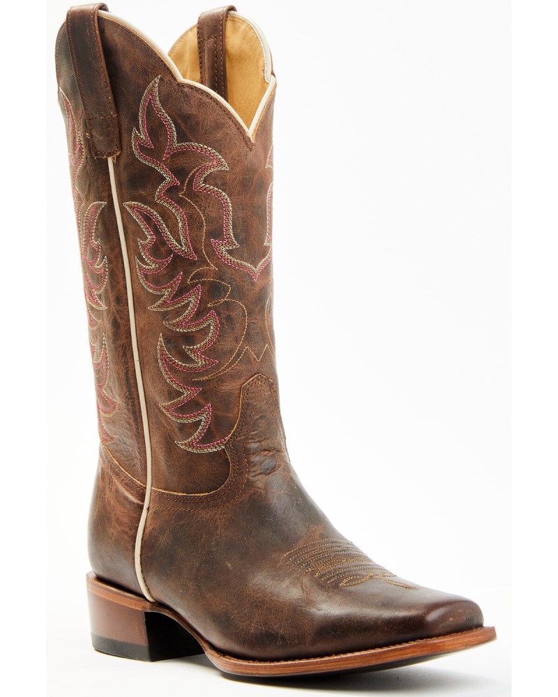 Shyanne Women's Cassidy Spice Combo Leather Western Boots - Square Toe | Brown
