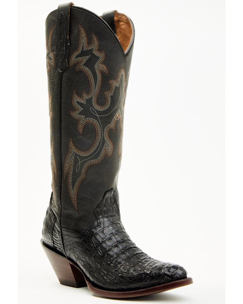 Shyanne Women's Layla Exotic Caiman Western Boots - Round Toe | Black