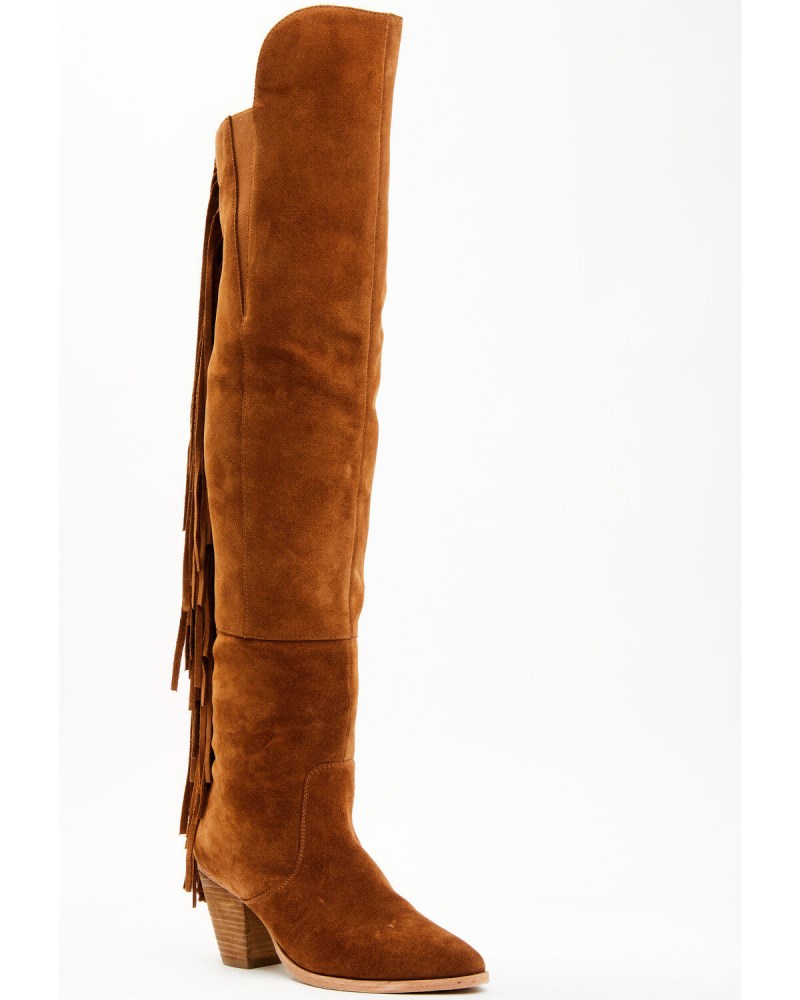 Shyanne Women's Gypset Over The Knee Western Boots - Round Toe | Cognac
