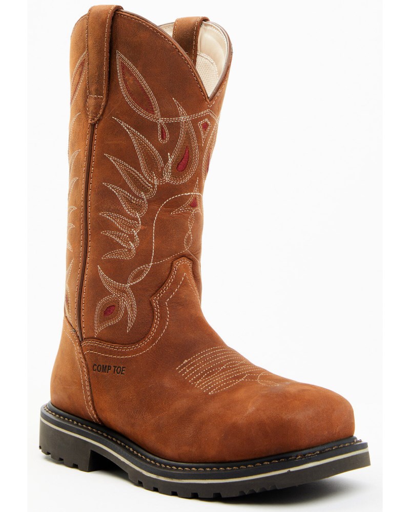 Shyanne Women's 11" Pull On Western Work Boots - Composite Toe | Brown