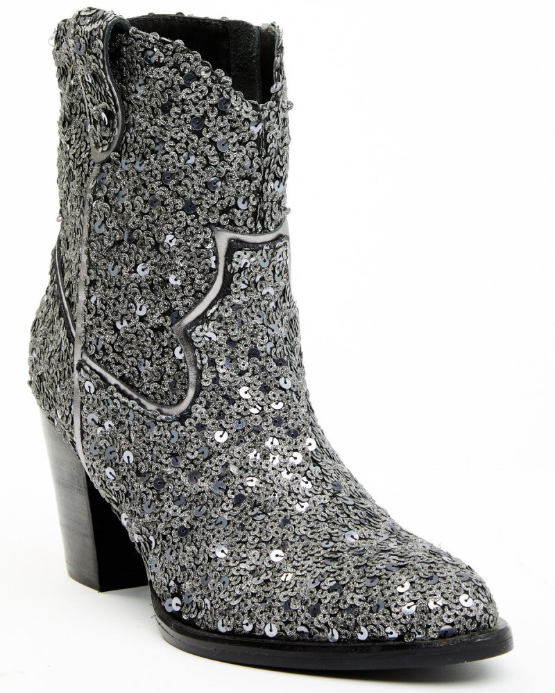 Shyanne Women's Dolly Western Booties - Round Toe | Silver