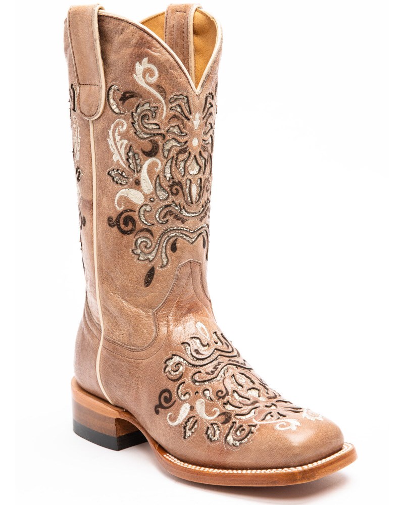 Shyanne Women's Hybrid Leather TPU Verbena Western Performance Boots - Broad Square Toe | Tan