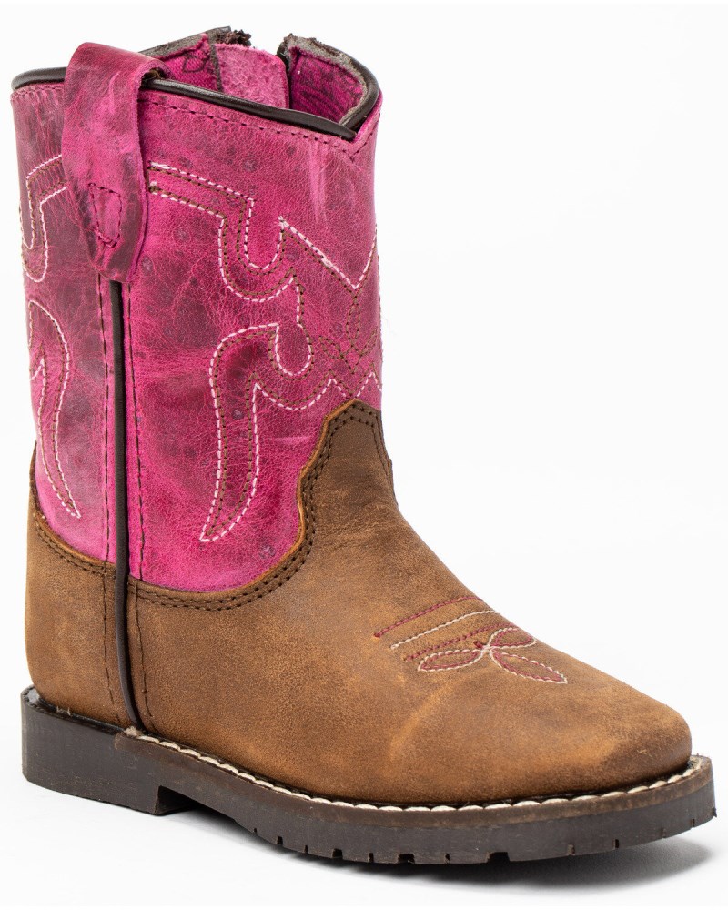 Shyanne Toddler Girls' Lil Lainie Western Boots - Round Toe | Brown/pink
