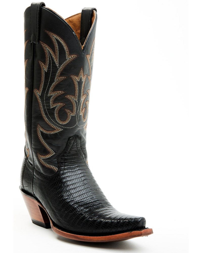 Shyanne Women's Ebonie Exotic Lizard Western Boots - Snip Toe | Black
